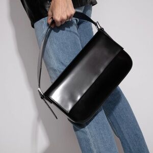 By Far Sleek Black Shoulder Bag